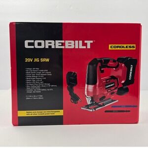 Corebilt 20V Max Cordless Jig Saw Kit with 3.0Ah Battery Charger and Blades